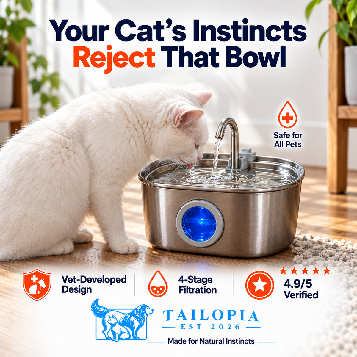AquaVeil Cat Water Fountain